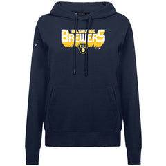 Milwaukee Brewers Levelwear Women's Adorn Retro 3D Pullover Hoodie - Navy
