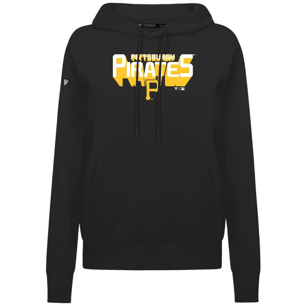 Pittsburgh Pirates Levelwear Women's Adorn Retro 3D Pullover Hoodie - Black