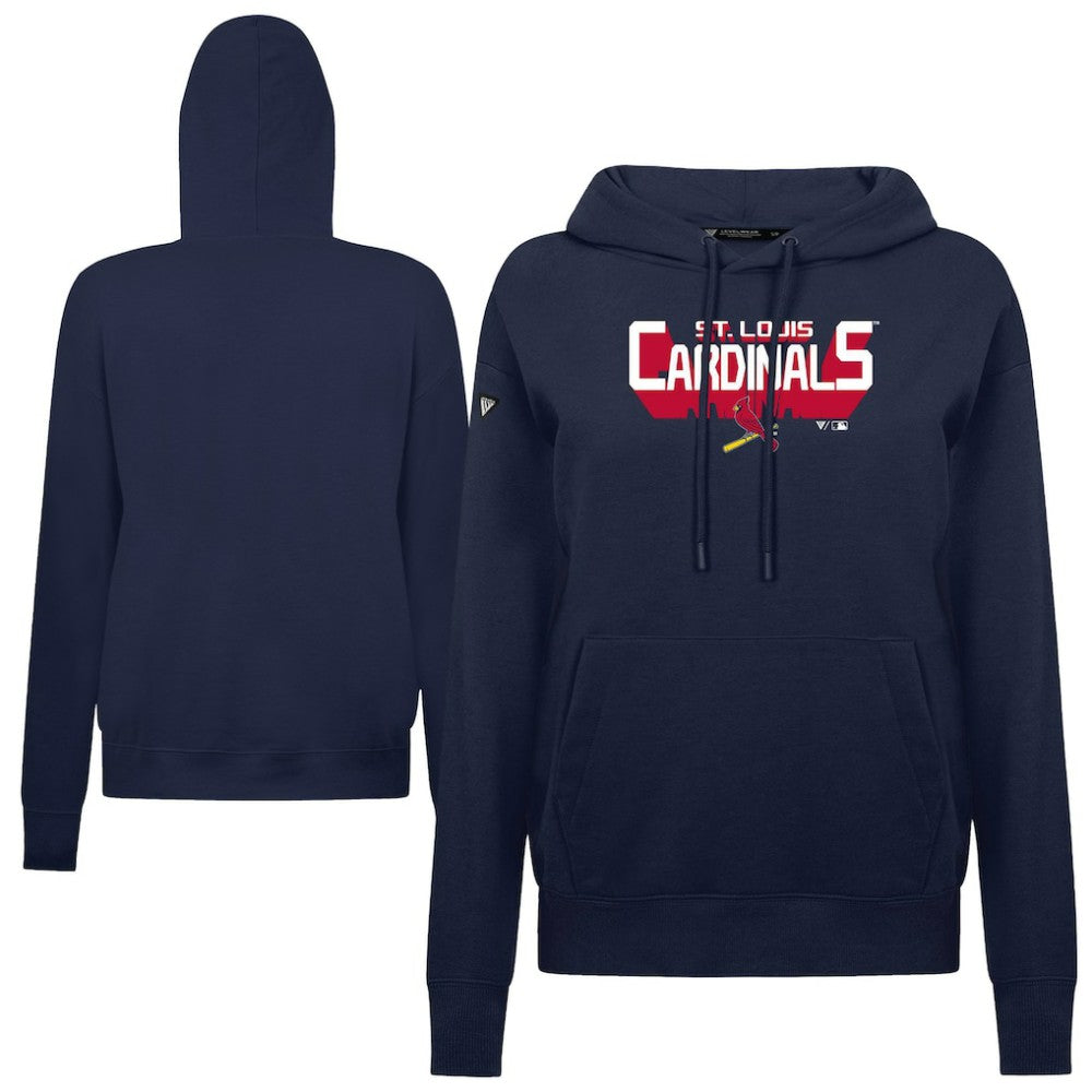 St. Louis Cardinals Levelwear Women's Adorn Retro 3D Pullover Hoodie - Navy