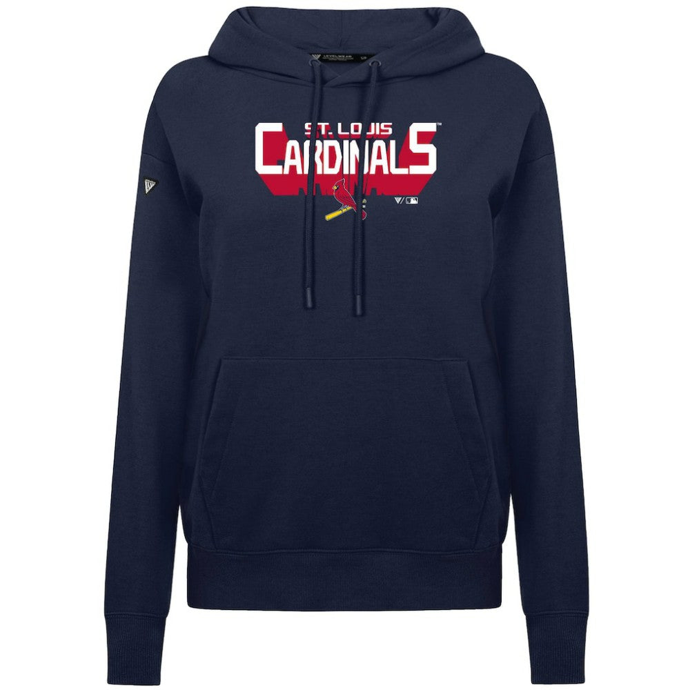 St. Louis Cardinals Levelwear Women's Adorn Retro 3D Pullover Hoodie - Navy