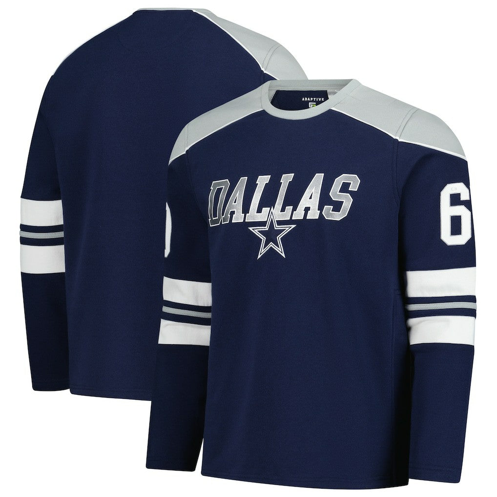 Dallas Cowboys G-III Sports by Carl Banks Adaptive Lord Stanley Crewneck Sweatshirt - Navy for sale