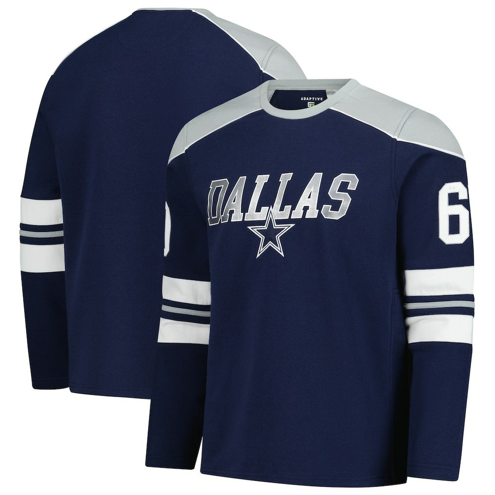 Dallas Cowboys G-III Sports by Carl Banks Adaptive Lord Stanley Crewneck Sweatshirt - Navy for sale