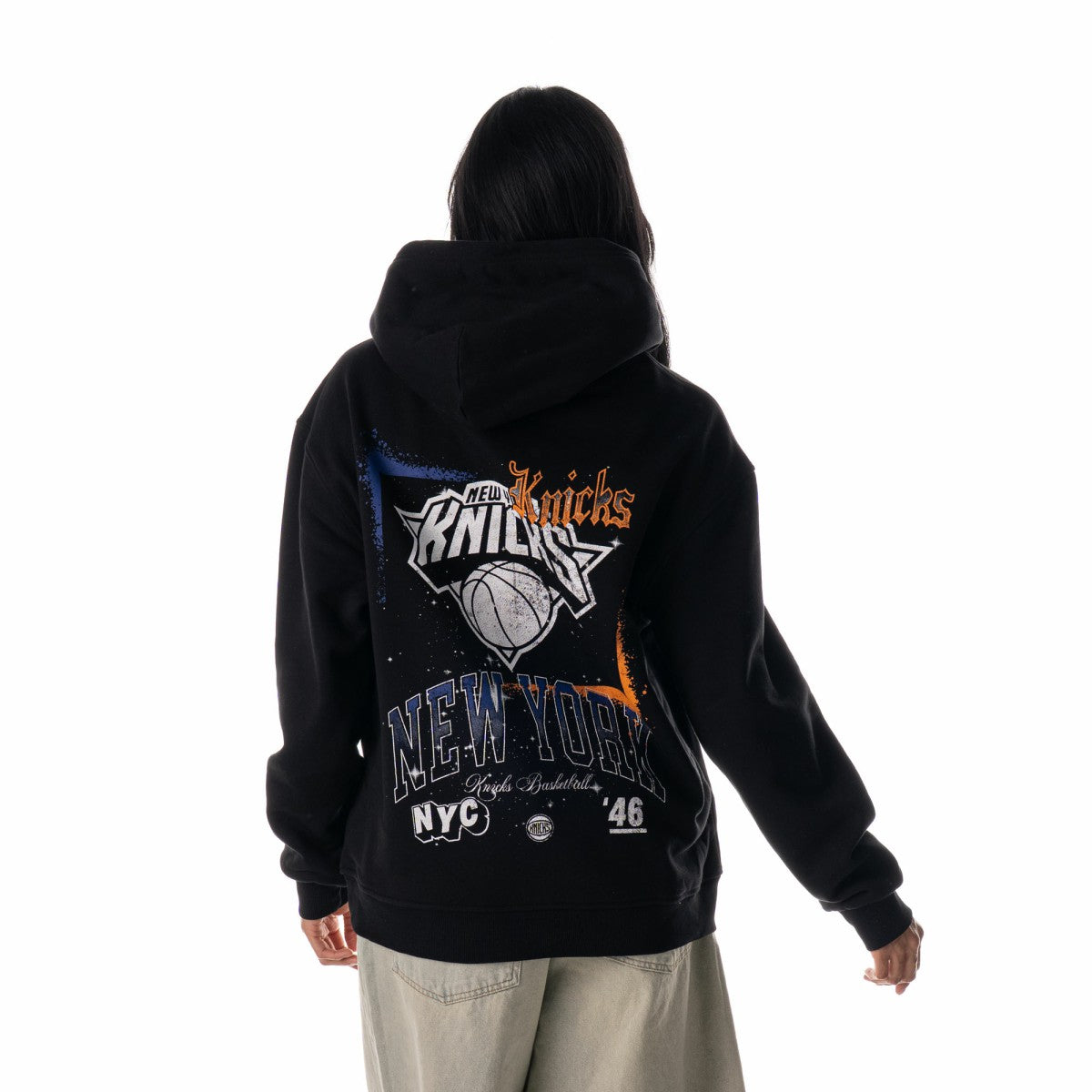 New York Knicks The Wild Collective Unisex Splatter Premium Hoodie - Black on sale