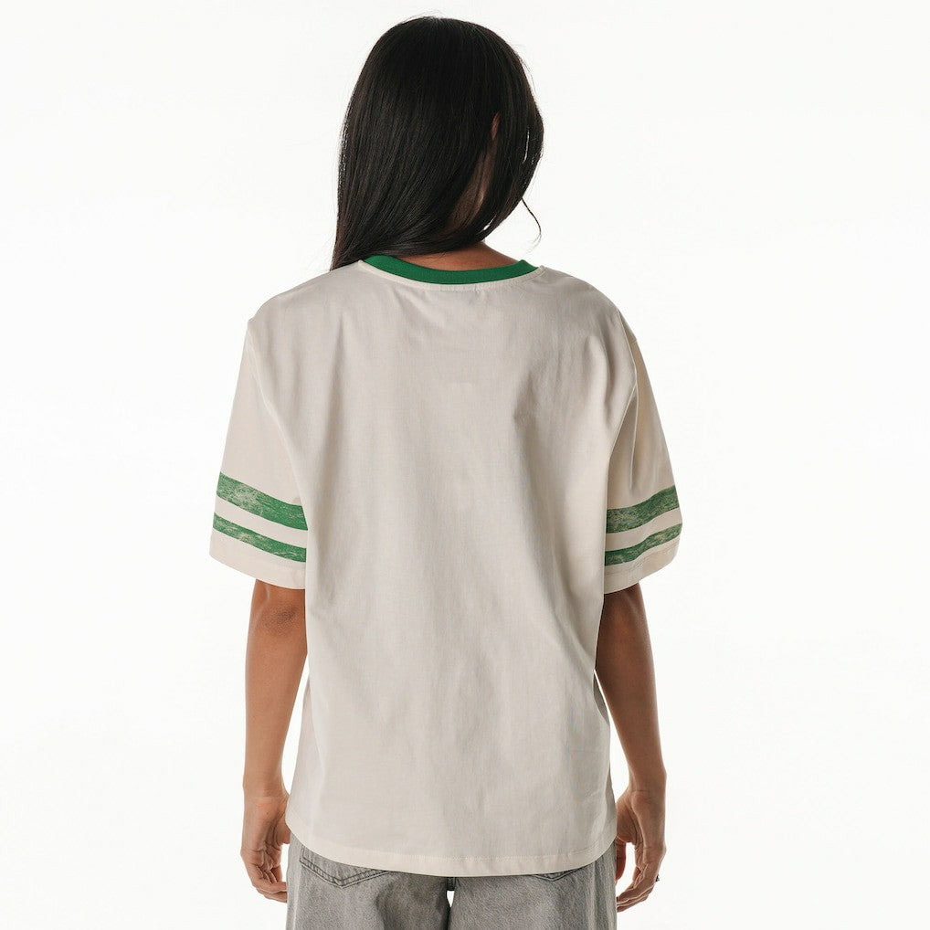 Boston Celtics The Wild Collective Women's Vintage Drop Shoulder Oversized Boyfriend T-Shirt - Cream outlet