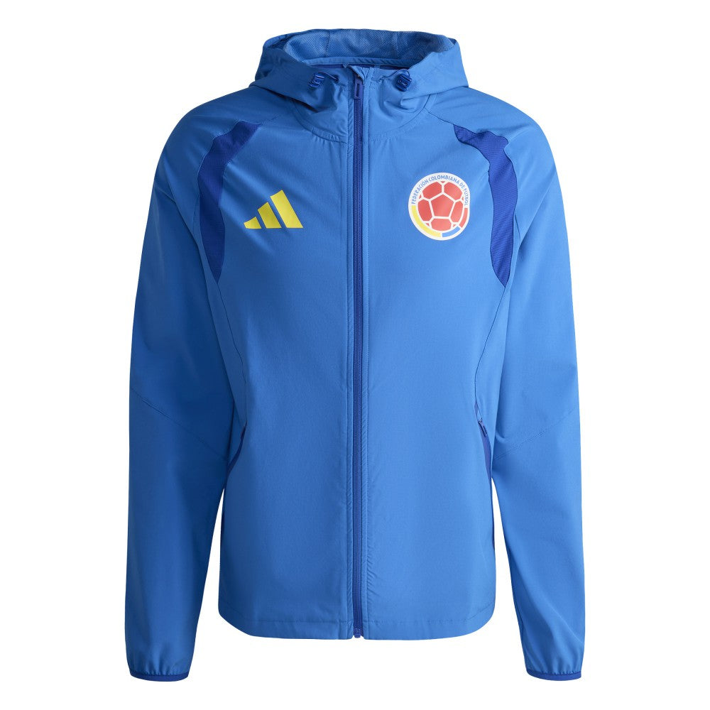 Colombia National Team FIFA x World Cup 2026 Tiro Travel Raglan Full-Zip Windbreaker Hoodie - Blue | Adidas cheap