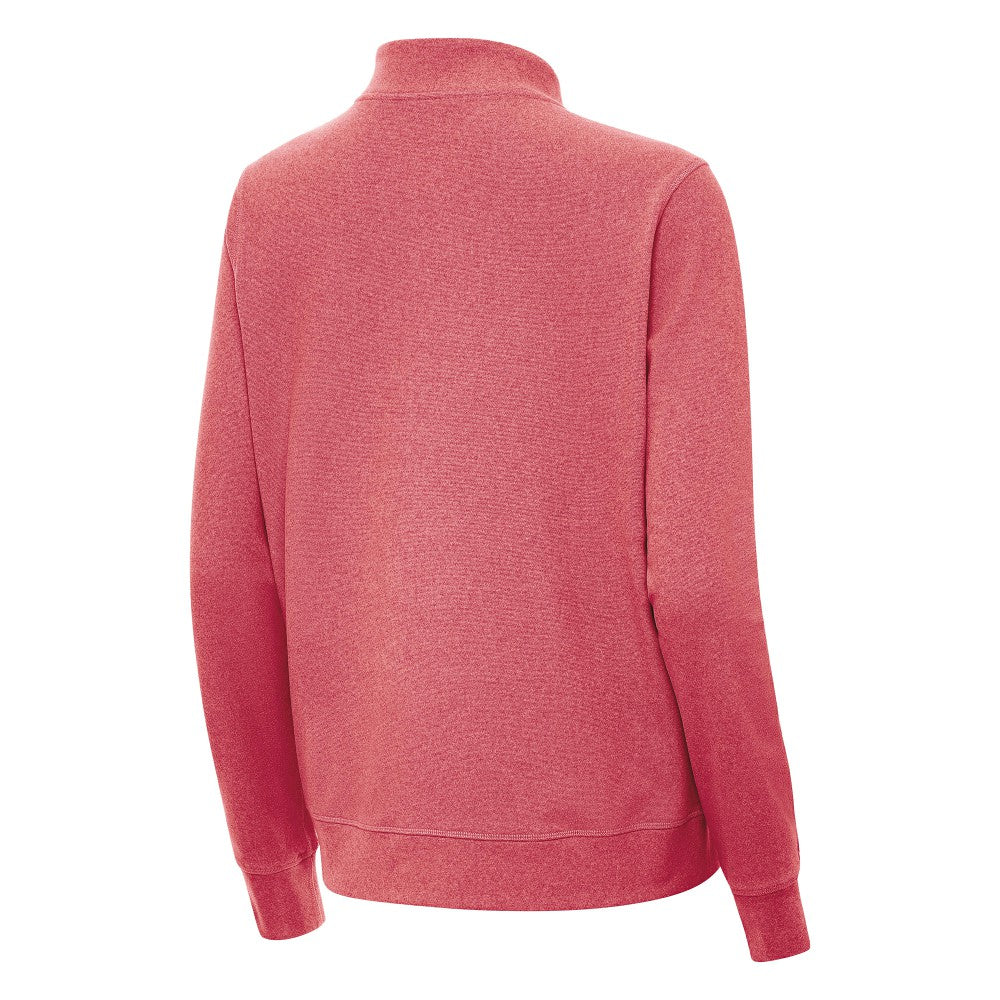 Cincinnati Reds Antigua Women's Crush Stars and Stripes Team Logo Quarter-Zip Pullover Top - Heather Red