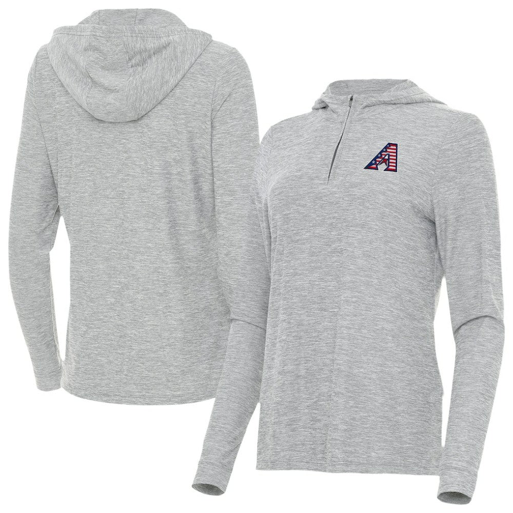 Arizona Diamondbacks Antigua Women's Daybreak Quarter-Zip Hoodie - Heather Gray