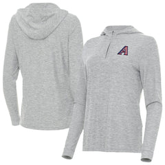 Arizona Diamondbacks Antigua Women's Daybreak Quarter-Zip Hoodie - Heather Gray