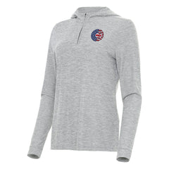 Chicago Cubs Antigua Women's Daybreak Quarter-Zip Hoodie - Heather Gray