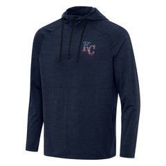 Kansas City Royals Antigua Spikes Stars and Stripes Team Logo Quarter-Zip Pullover Hoodie - Heather Navy