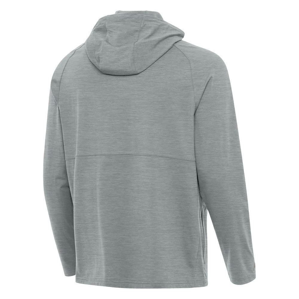 Milwaukee Brewers Antigua Spikes Stars and Stripes Team Logo Quarter-Zip Pullover Hoodie - Heather Gray