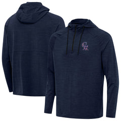 Colorado Rockies Antigua Spikes Stars and Stripes Team Logo Quarter-Zip Pullover Hoodie - Heather Navy