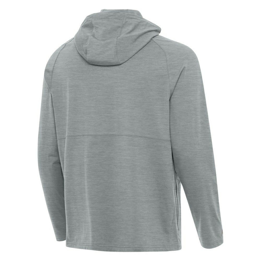 Colorado Rockies Antigua Spikes Stars and Stripes Team Logo Quarter-Zip Pullover Hoodie - Heather Gray