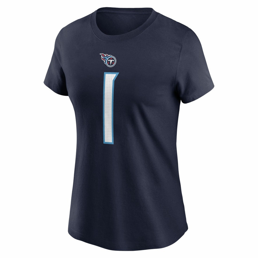 Cameron Ward Tennessee Titans Women's Name & Number T-Shirt - Navy | Nike for sale