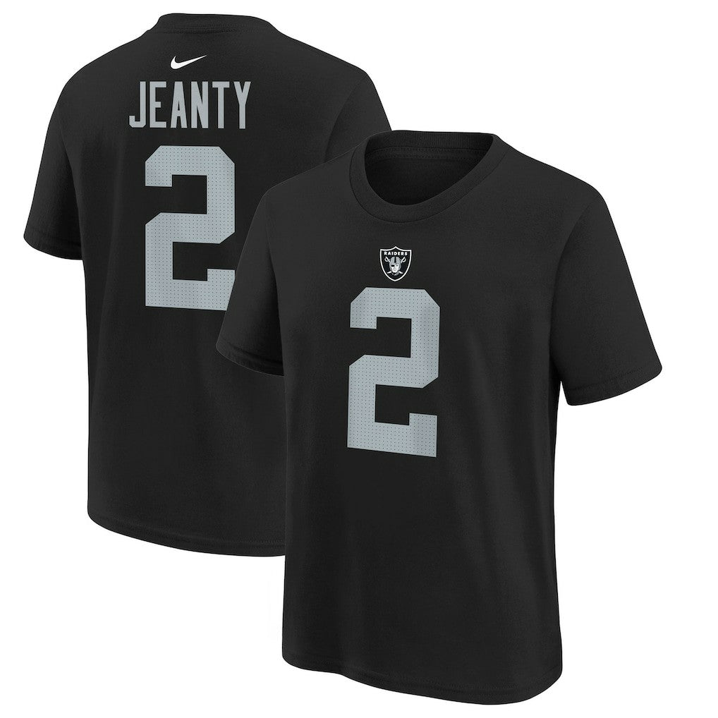 Ashton Jeanty Las Vegas Raiders Youth 2025 NFL Draft First Round Pick Name & Number T-Shirt - Black | Nike on sale