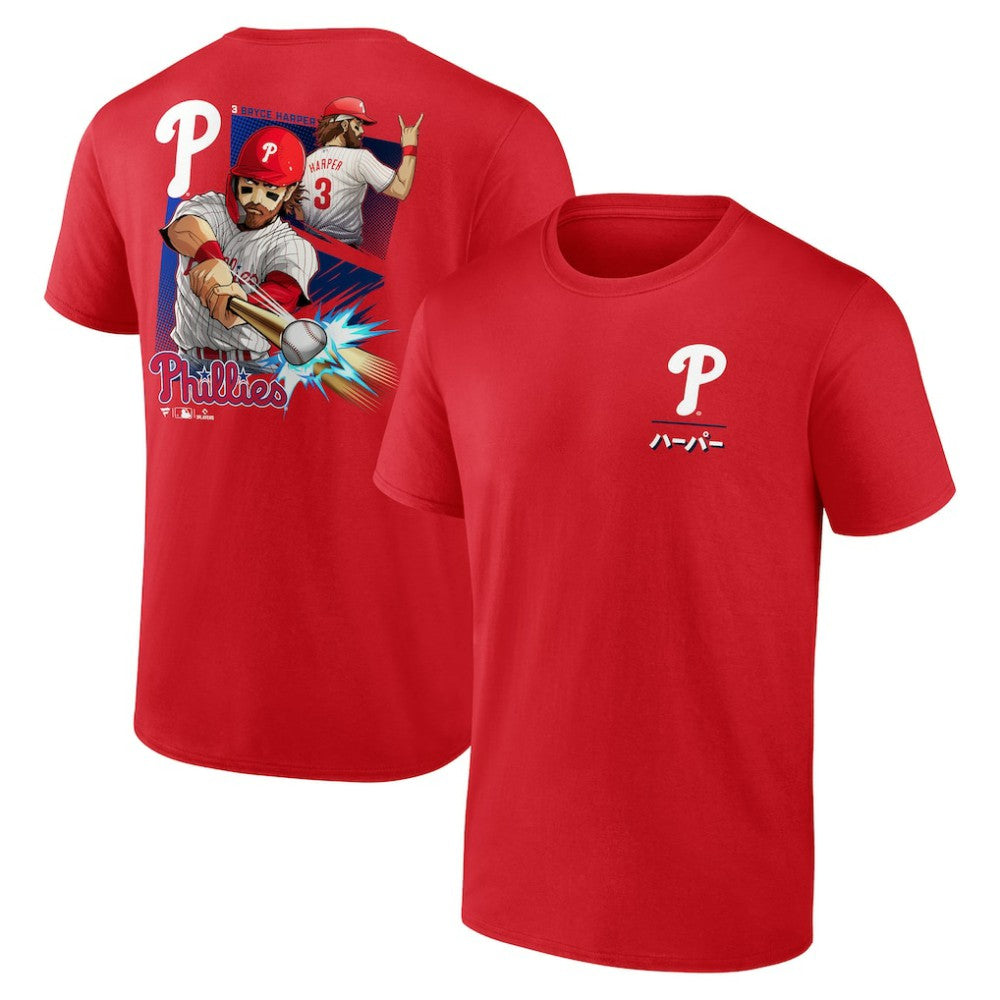 Bryce Harper Philadelphia Phillies Anime Player T-Shirt - Red