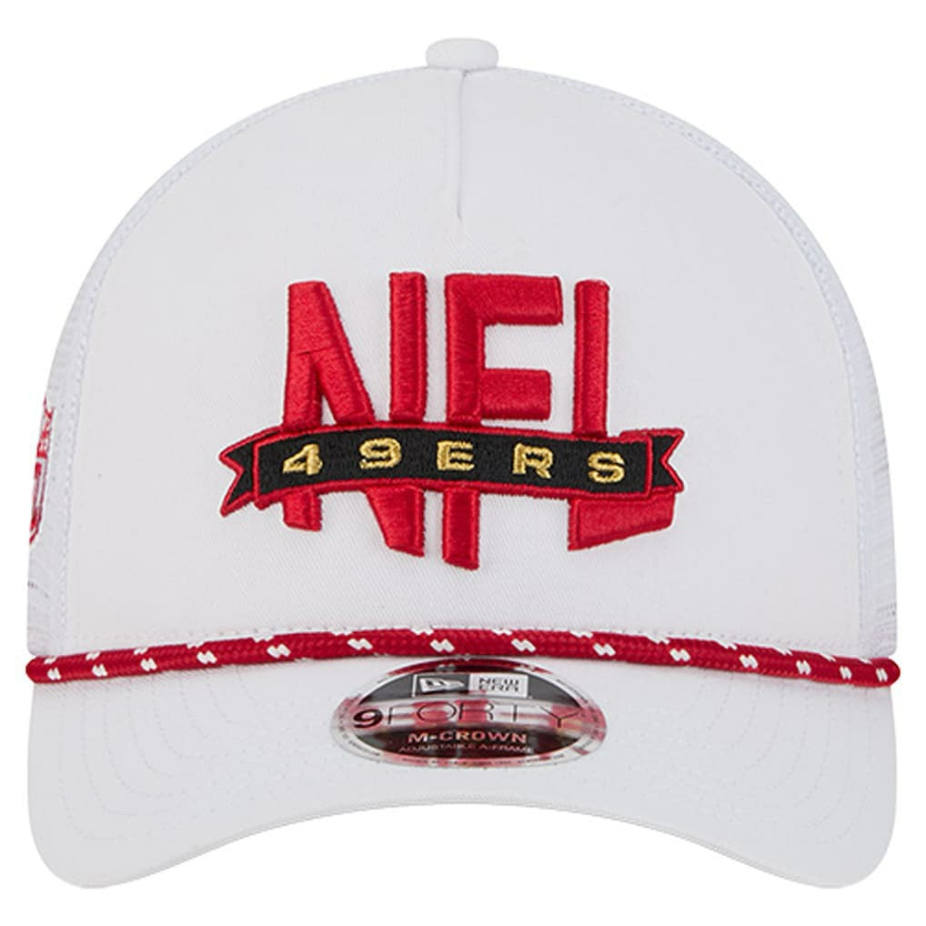 San Francisco 49ers New Era NFL 9FORTY A-Frame M-Crown Adjustable Trucker Hat - White sale