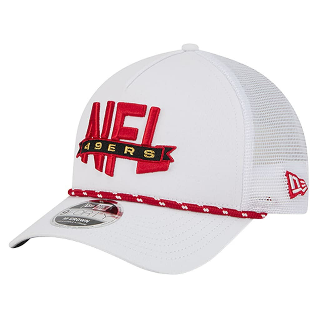 San Francisco 49ers New Era NFL 9FORTY A-Frame M-Crown Adjustable Trucker Hat - White sale