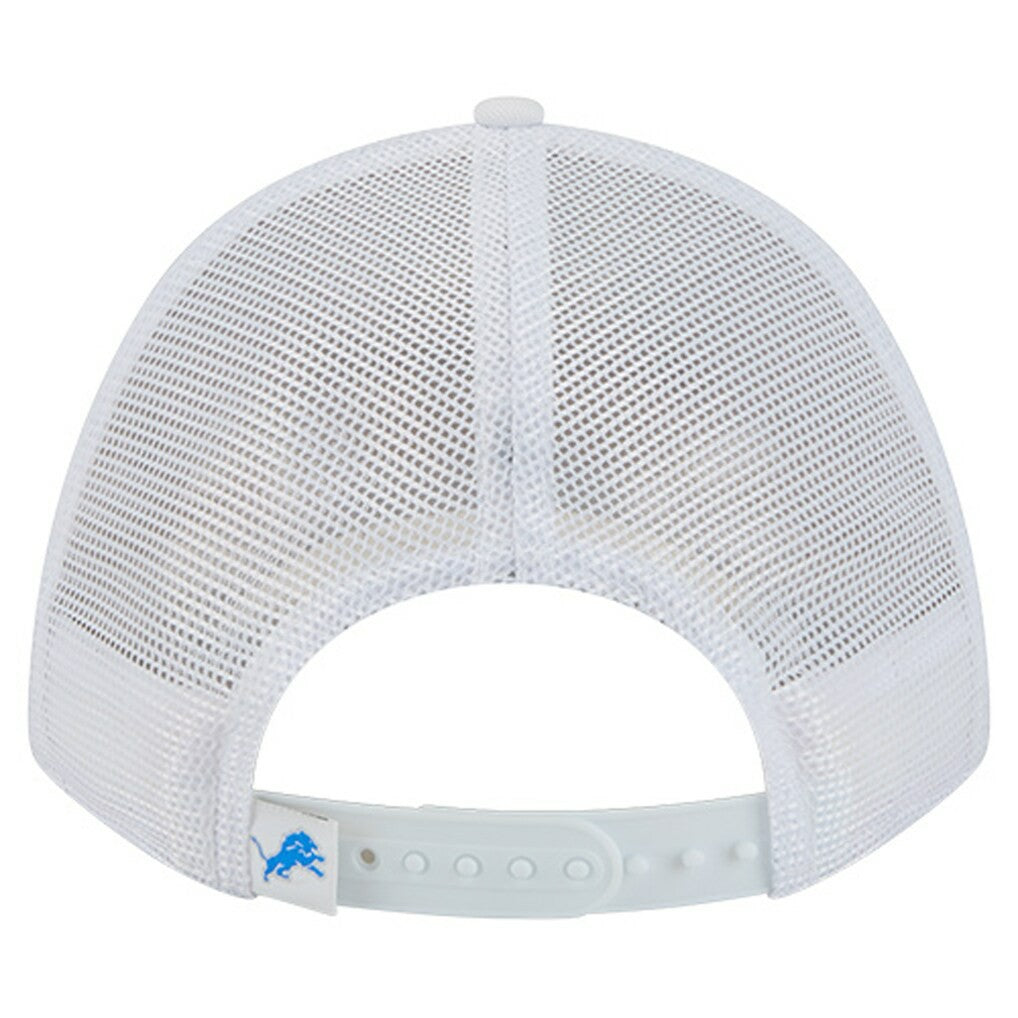 Detroit Lions New Era NFL 9FORTY A-Frame M-Crown Adjustable Trucker Hat - White outlet