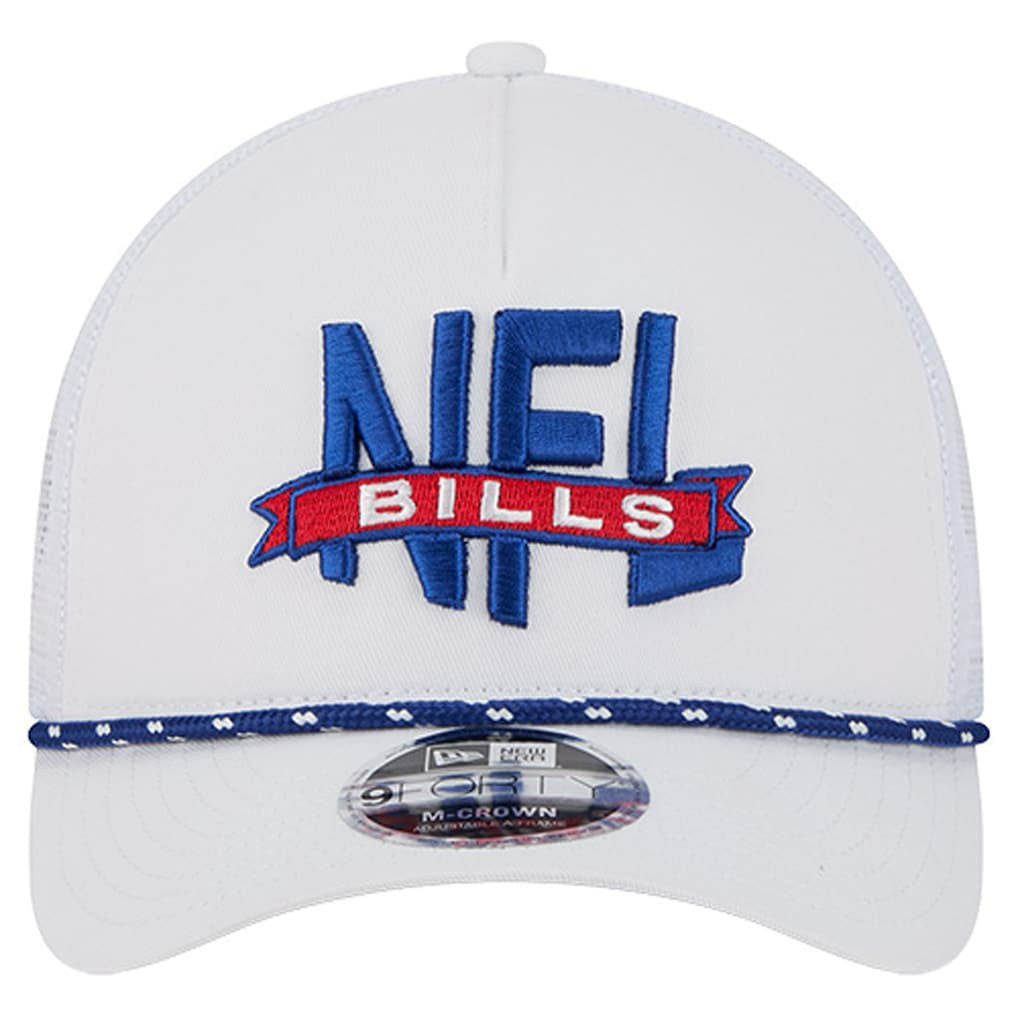 Buffalo Bills New Era NFL 9FORTY A-Frame M-Crown Adjustable Trucker Hat - White cheap