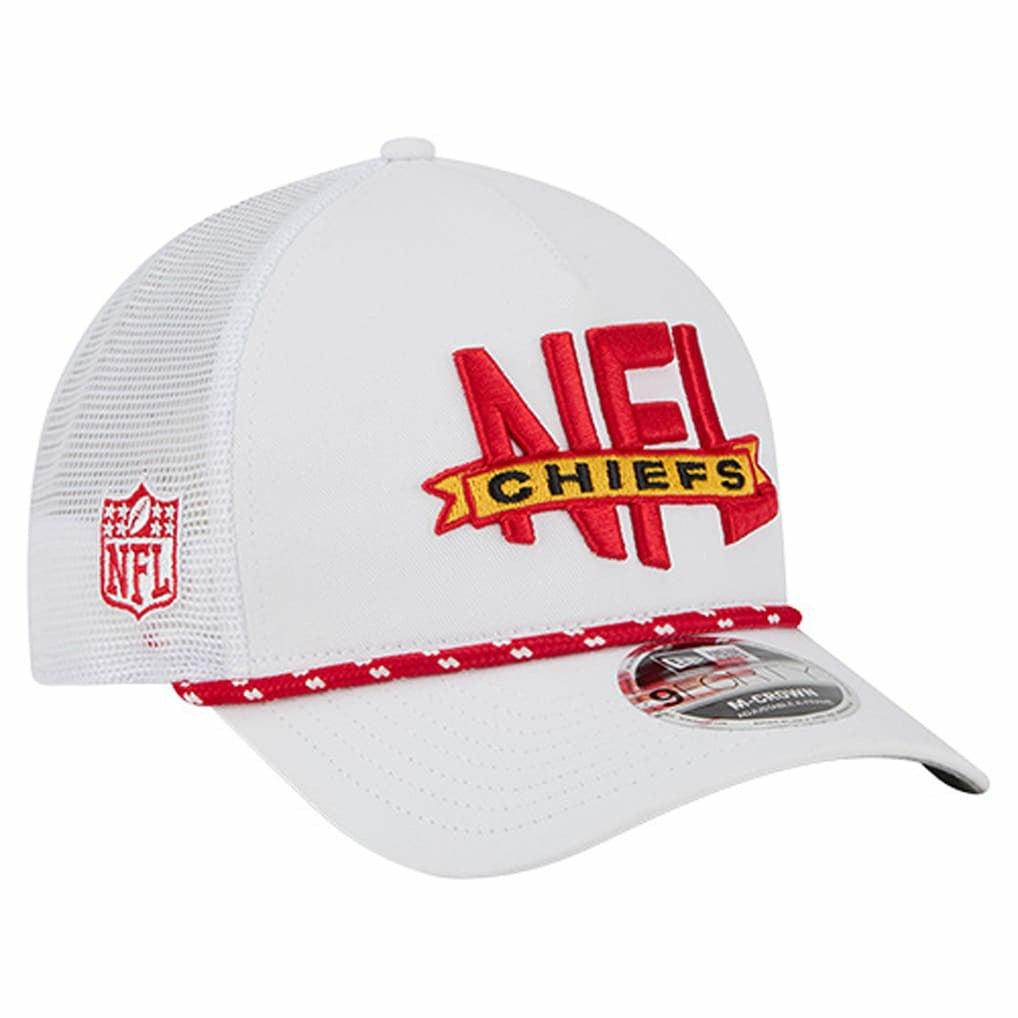 Kansas City Chiefs New Era NFL 9FORTY A-Frame M-Crown Adjustable Trucker Hat - White for sale