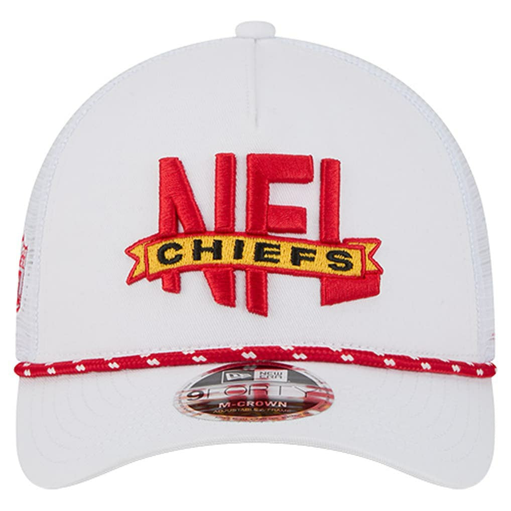 Kansas City Chiefs New Era NFL 9FORTY A-Frame M-Crown Adjustable Trucker Hat - White for sale