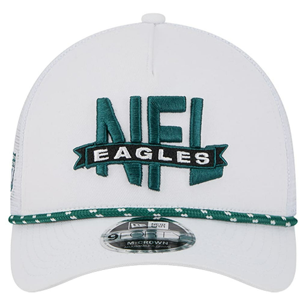 Philadelphia Eagles New Era NFL 9FORTY A-Frame M-Crown Adjustable Trucker Hat - White cheap