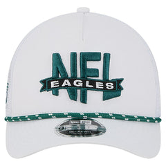 Philadelphia Eagles New Era NFL 9FORTY A-Frame M-Crown Adjustable Trucker Hat - White cheap