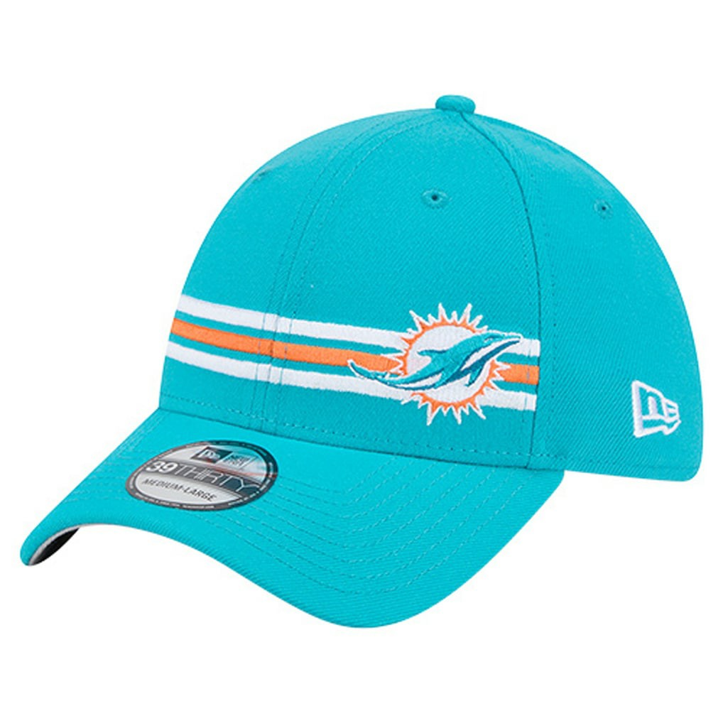 Miami Dolphins New Era Stripes 39THIRTY Flex Hat - Aqua for sale