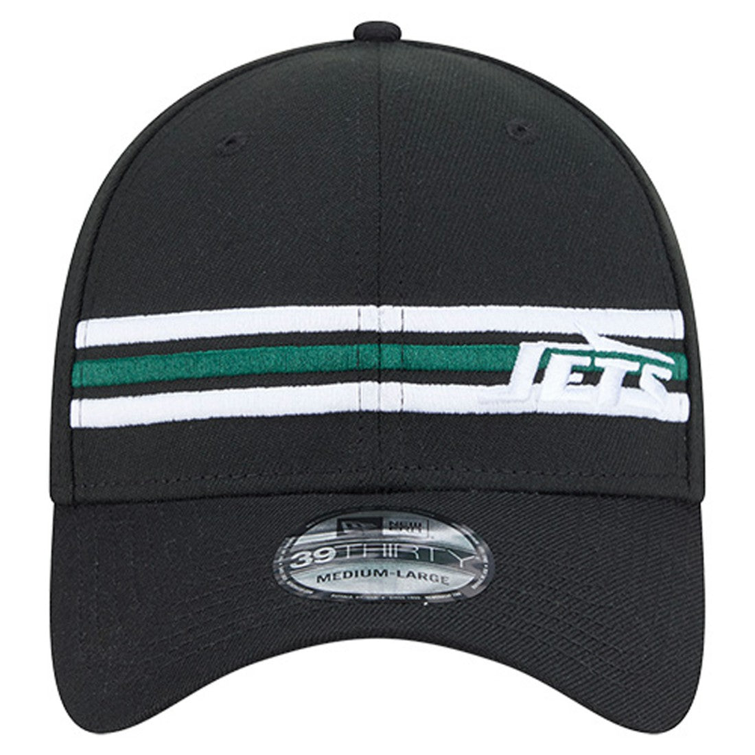 New York Jets New Era Stripes 39THIRTY Flex Hat - Black cheap
