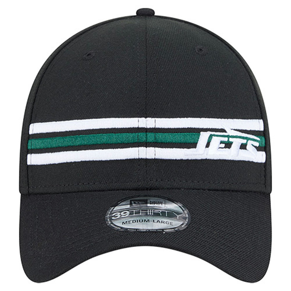 New York Jets New Era Stripes 39THIRTY Flex Hat - Black cheap