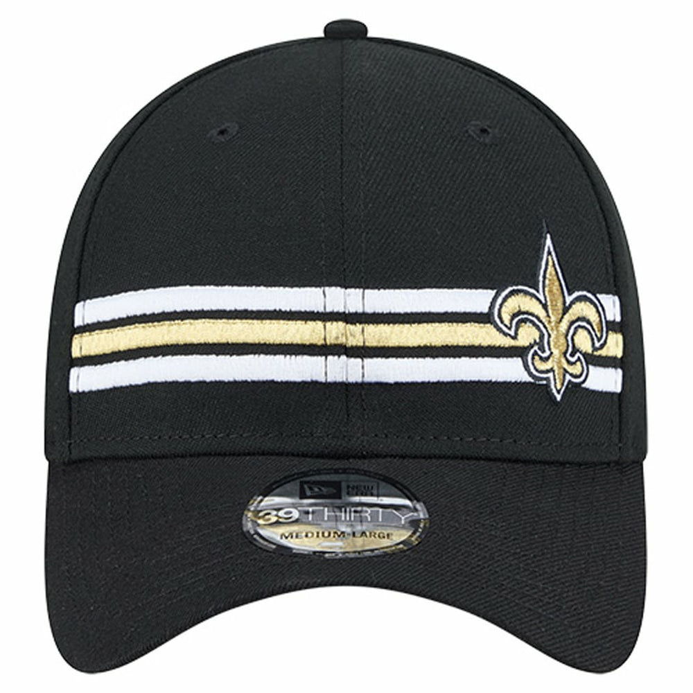 New Orleans Saints New Era Stripes 39THIRTY Flex Hat - Black on sale