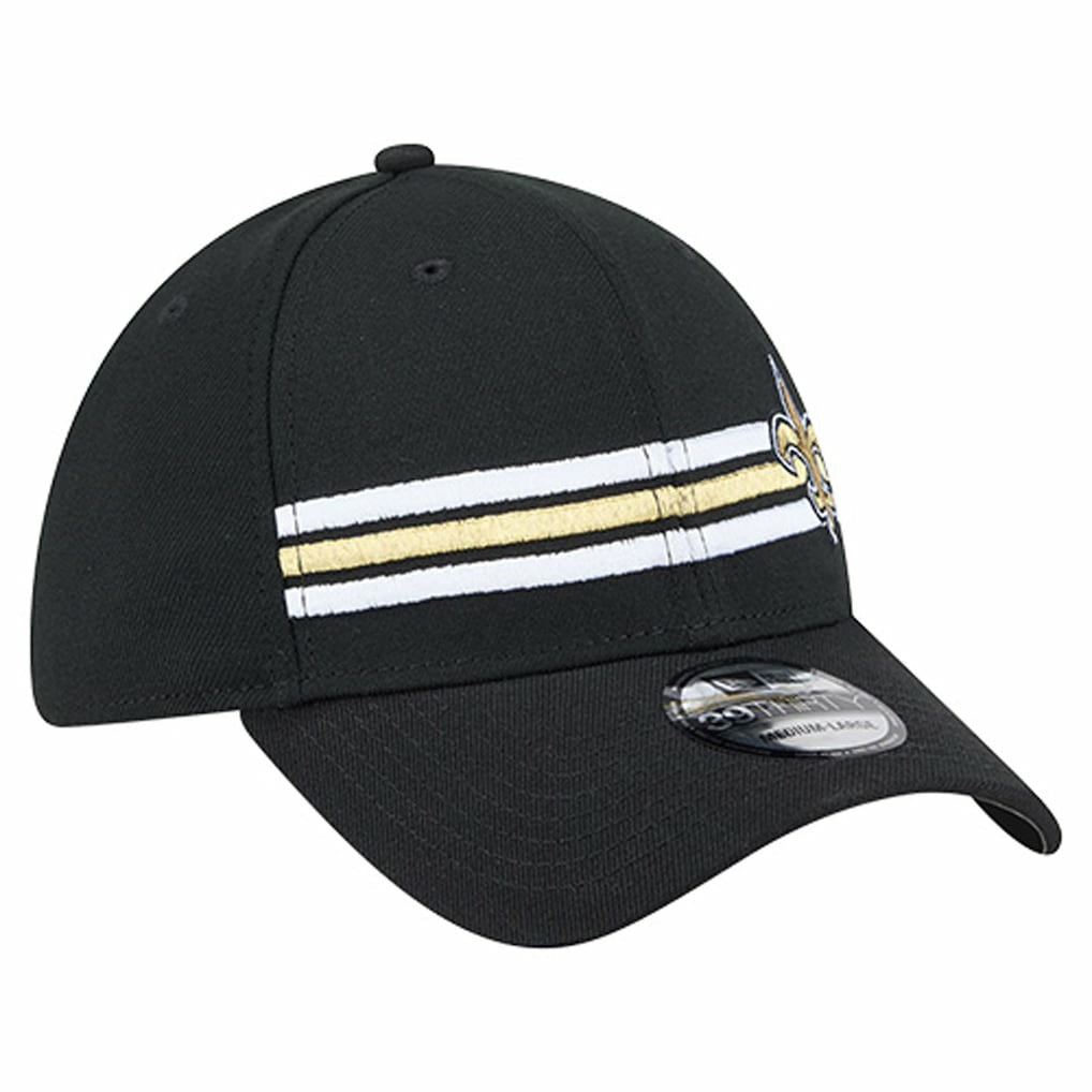 New Orleans Saints New Era Stripes 39THIRTY Flex Hat - Black on sale