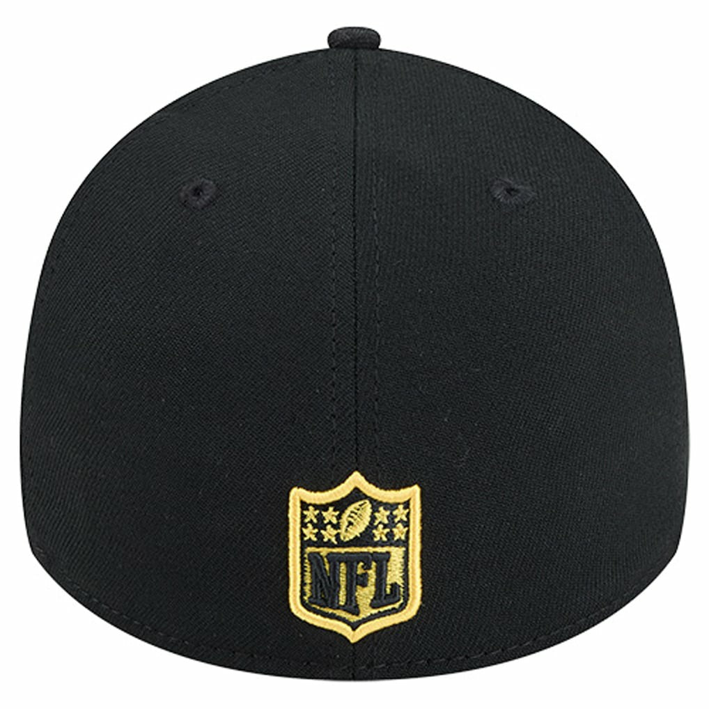 Pittsburgh Steelers New Era Stripes 39THIRTY Flex Hat - Black on sale