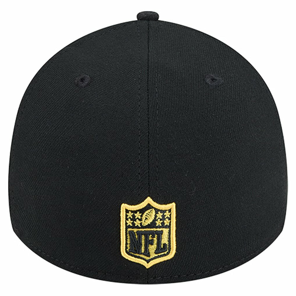 Pittsburgh Steelers New Era Stripes 39THIRTY Flex Hat - Black on sale