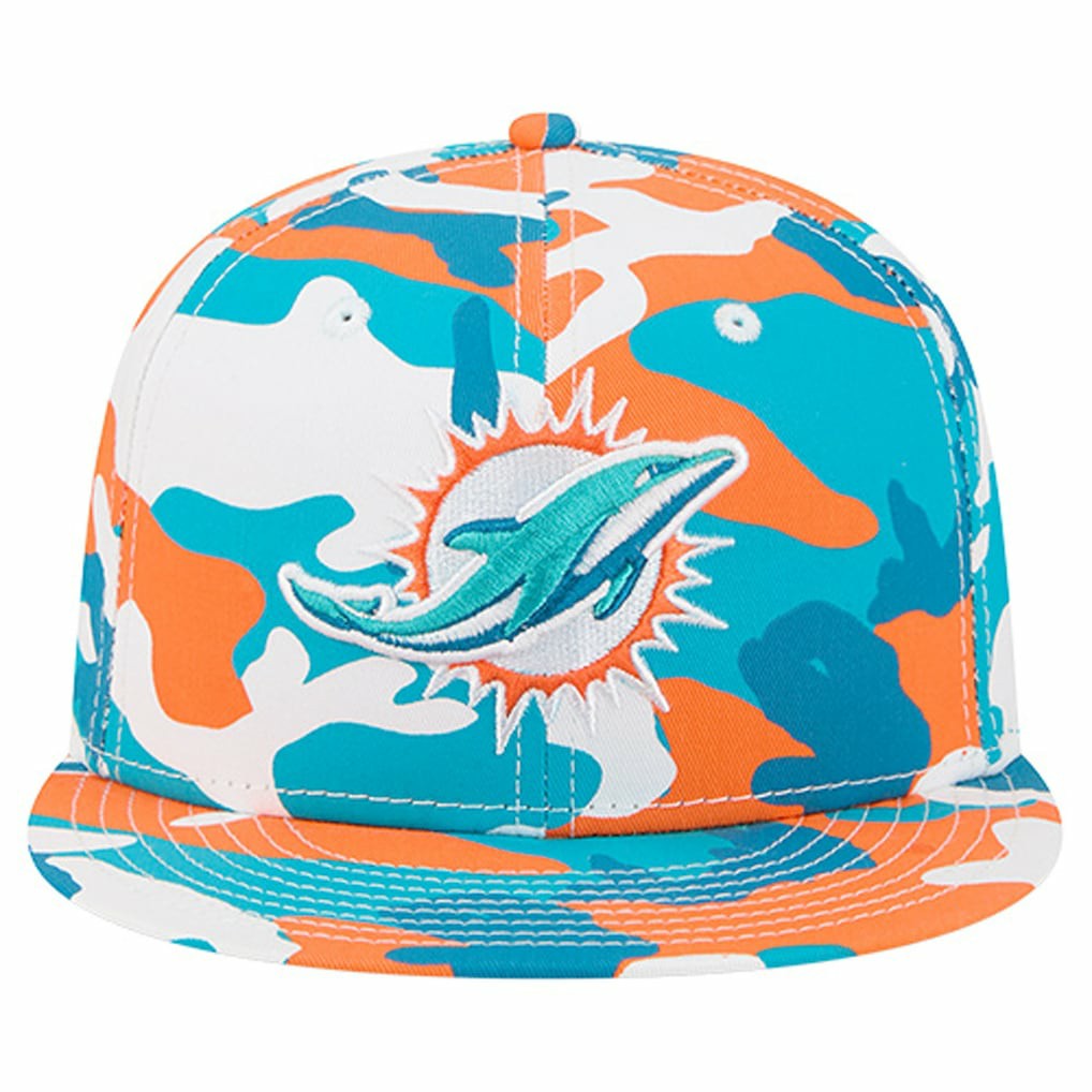 Miami Dolphins New Era 59FIFTY Fitted Hat - Orange/Aqua discount