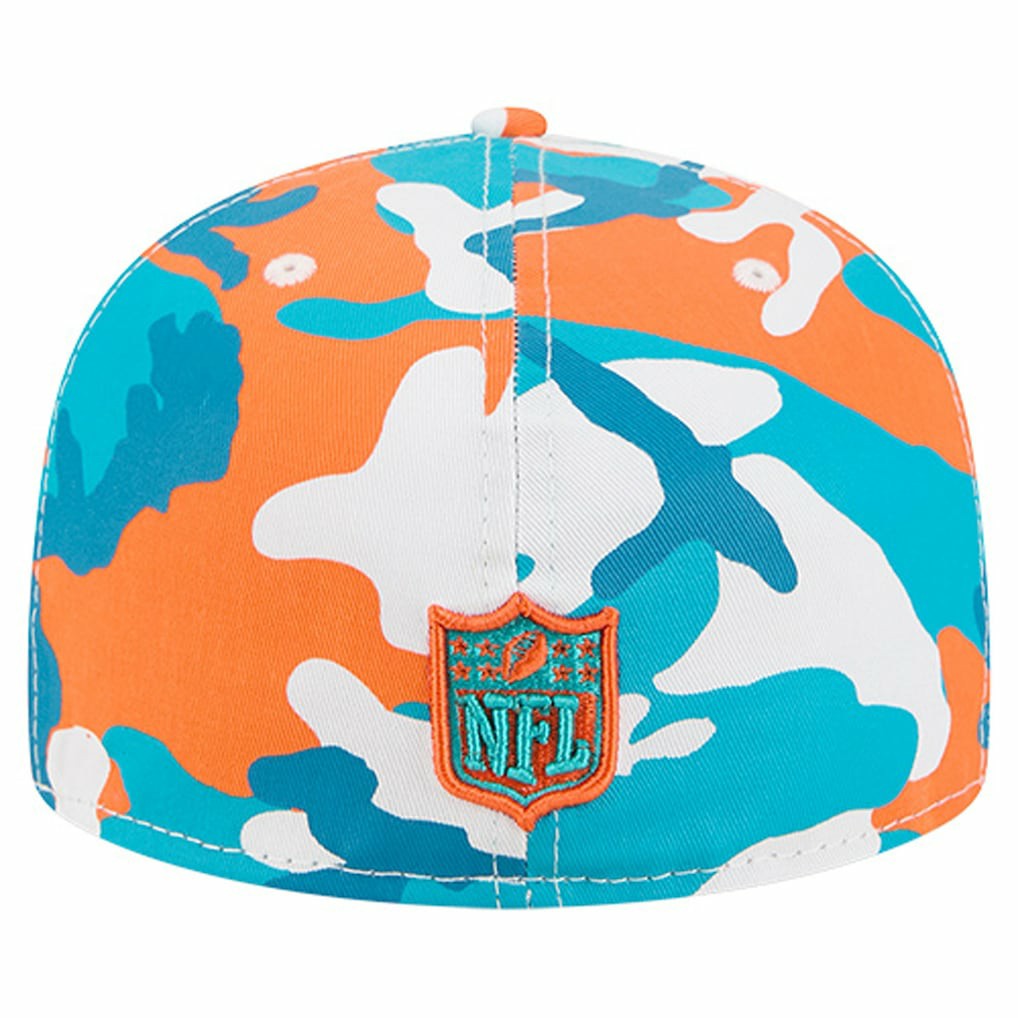 Miami Dolphins New Era 59FIFTY Fitted Hat - Orange/Aqua discount