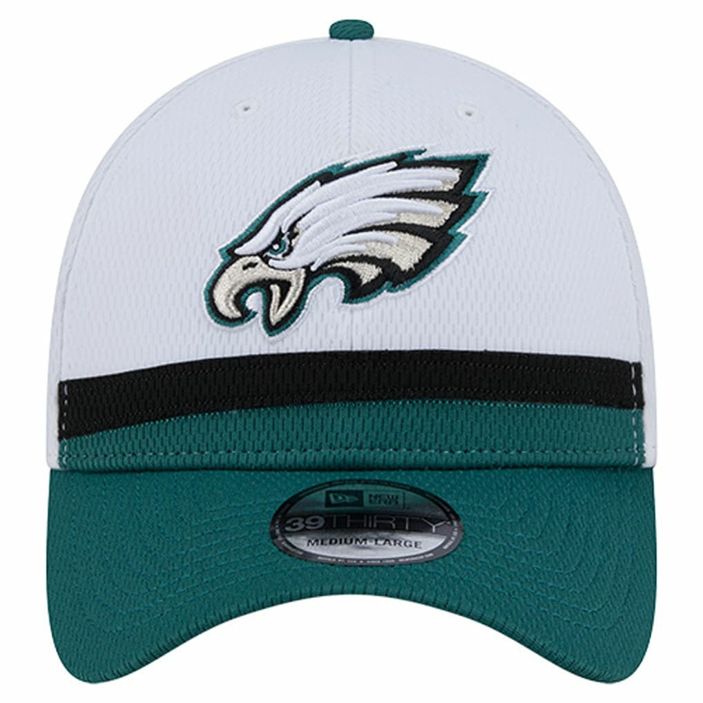 Philadelphia Eagles New Era Dashmark Rays 39THIRTY Flex Hat - White/Midnight Green discount