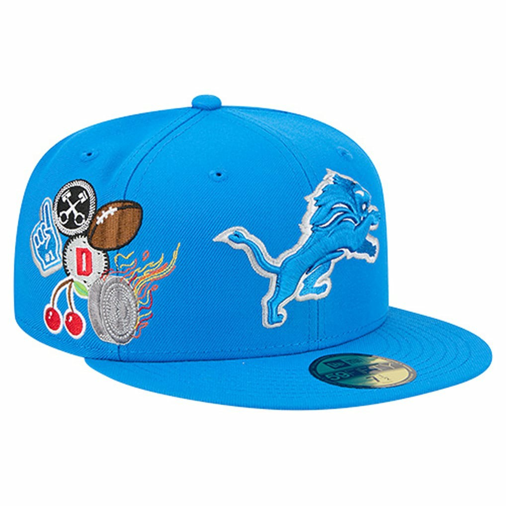 Detroit Lions New Era Group Chat 59FIFTY Fitted Hat - Blue discount