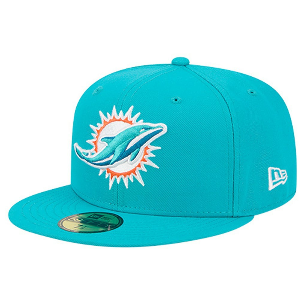 Miami Dolphins New Era Group Chat 59FIFTY Fitted Hat - Aqua sale