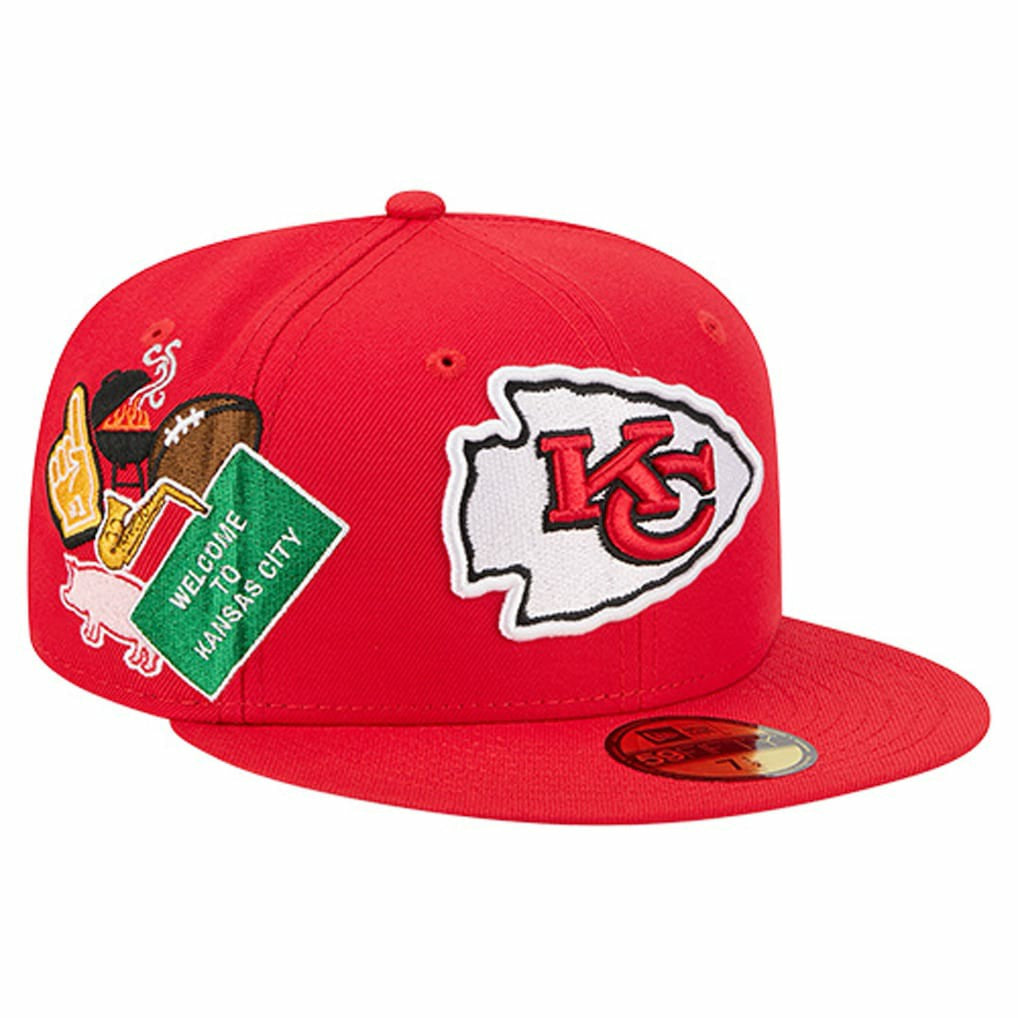 Kansas City Chiefs New Era Group Chat 59FIFTY Fitted Hat - Red for sale