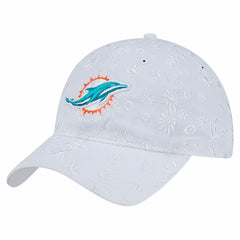 Miami Dolphins New Era Women's Floral 9TWENTY Adjustable Hat - White discount