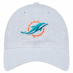 Miami Dolphins New Era Women's Floral 9TWENTY Adjustable Hat - White discount