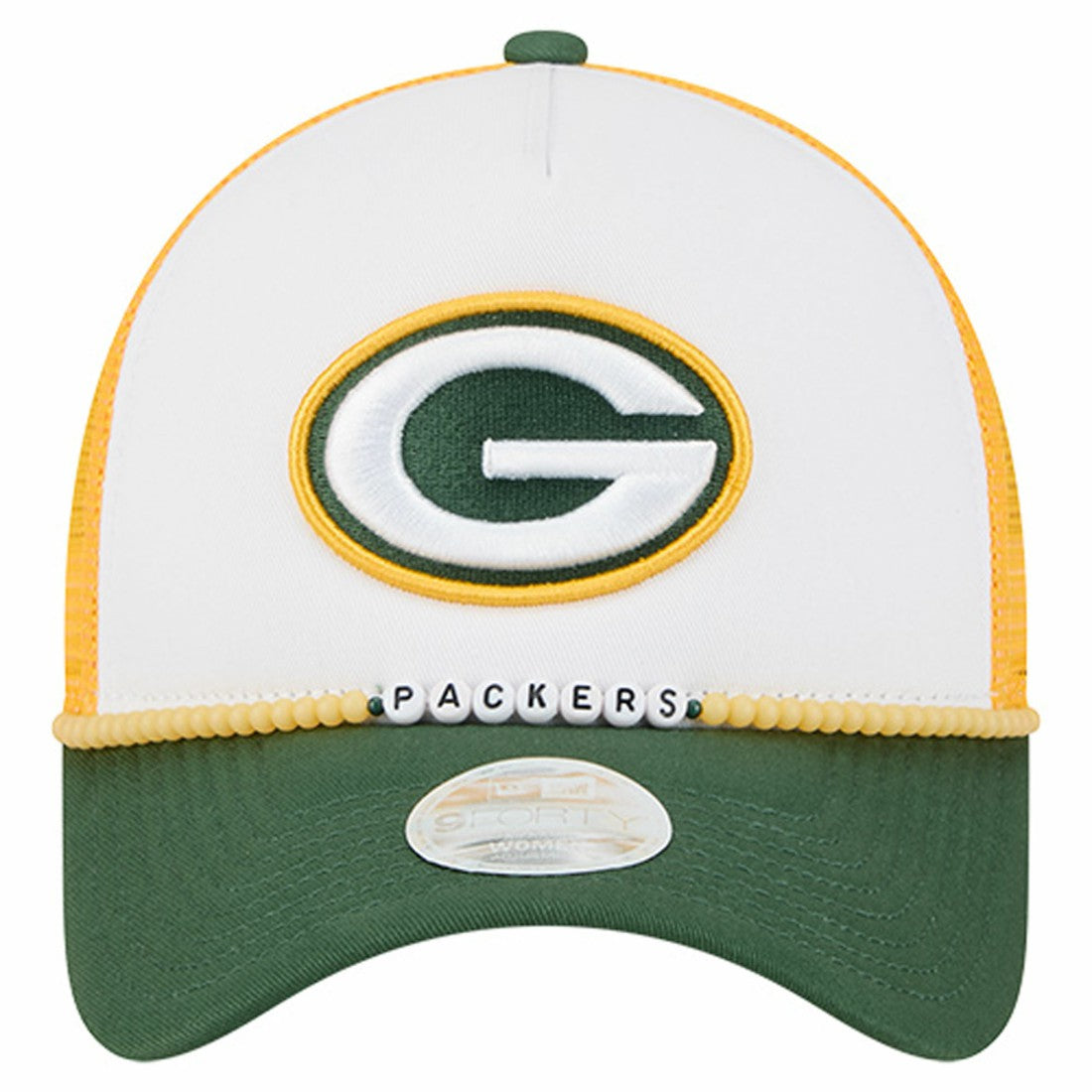 Green Bay Packers New Era Women's Friendship Bracelet 9FORTY Adjustable Hat - White/Green outlet