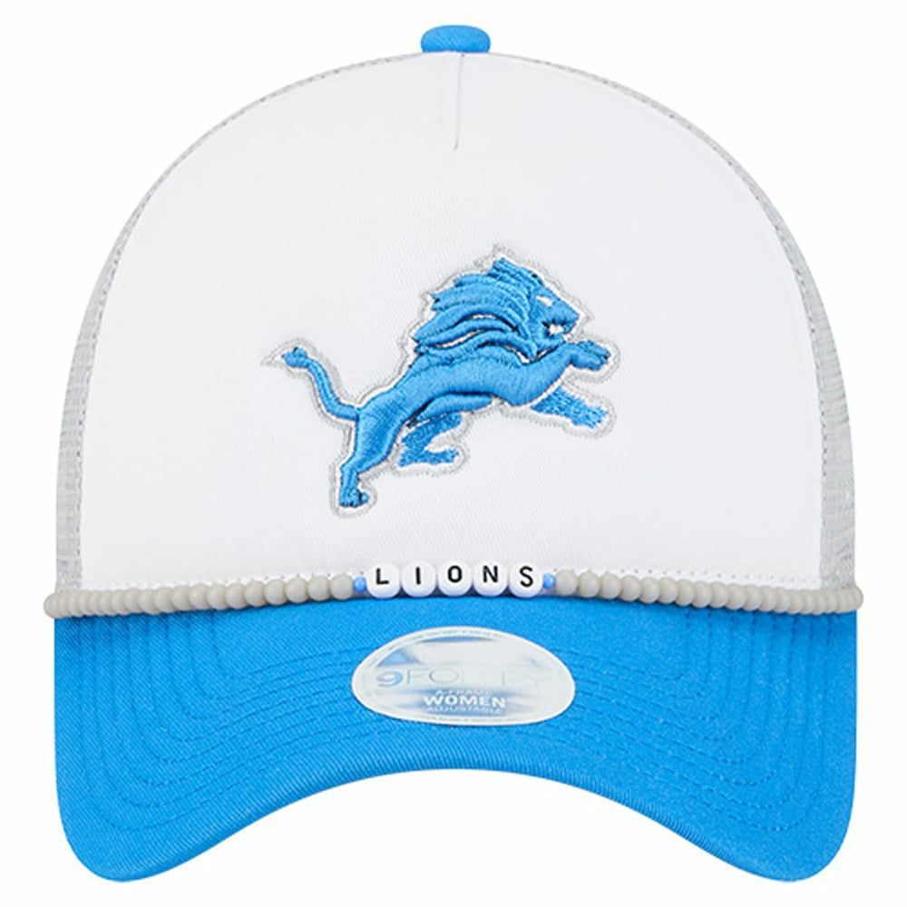 Detroit Lions New Era Women's Friendship Bracelet 9FORTY Adjustable Hat - White/Blue discount