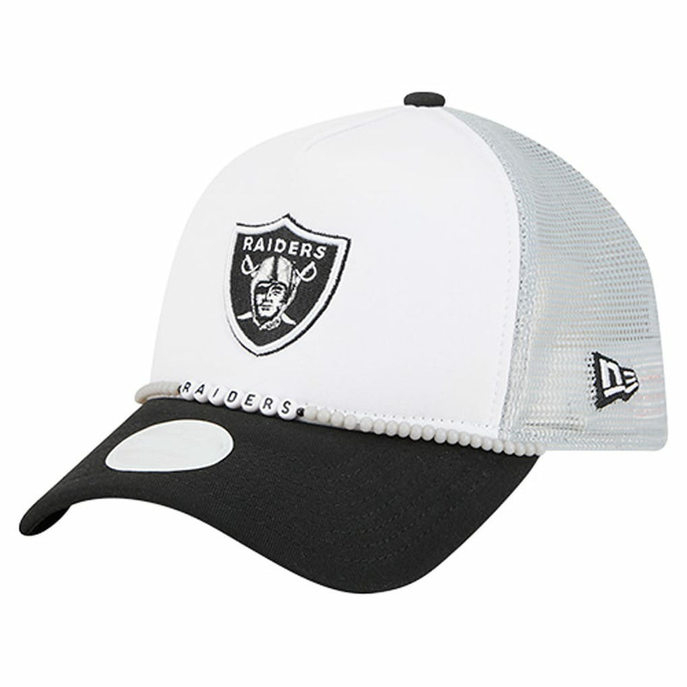 Las Vegas Raiders New Era Women's Friendship Bracelet 9FORTY Adjustable Hat - White/Black sale