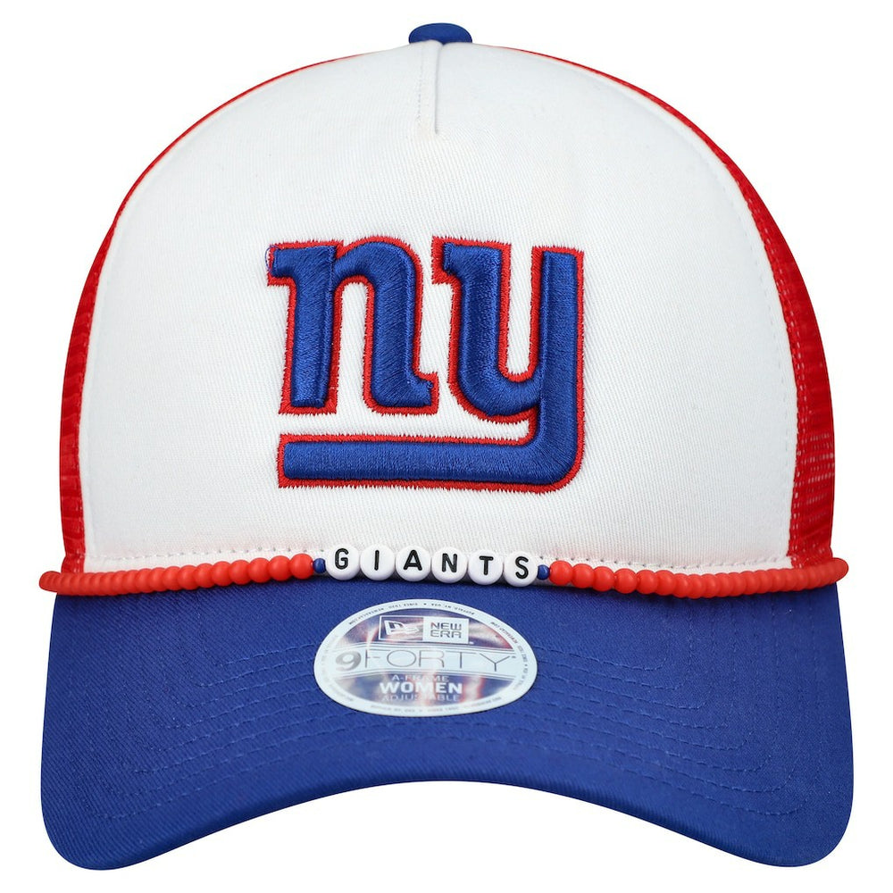 New York Giants New Era Women's Friendship Bracelet 9FORTY Adjustable Hat - White/Royal for sale