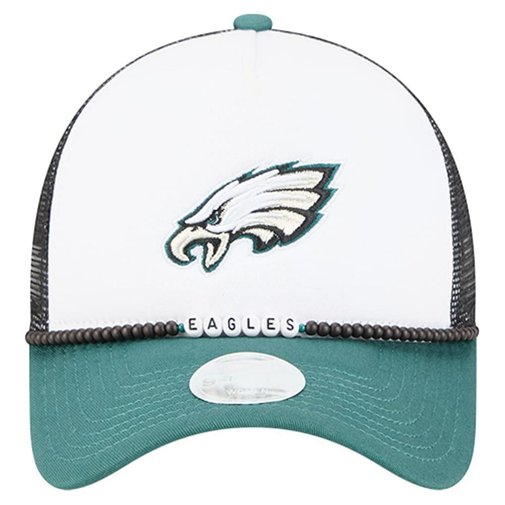 Philadelphia Eagles New Era Women's Friendship Bracelet 9FORTY Adjustable Hat - White/Midnight Green outlet
