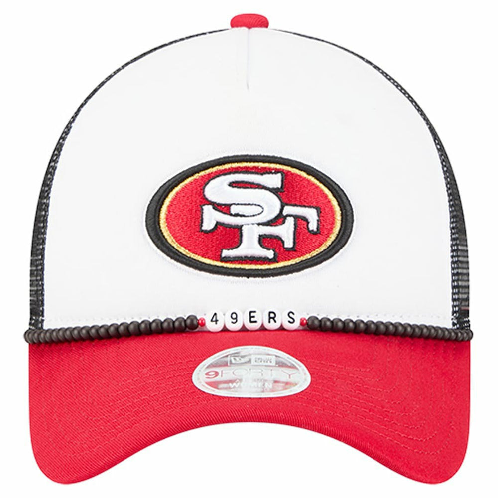 San Francisco 49ers New Era Women's Friendship Bracelet 9FORTY Adjustable Hat - White/Scarlet on sale