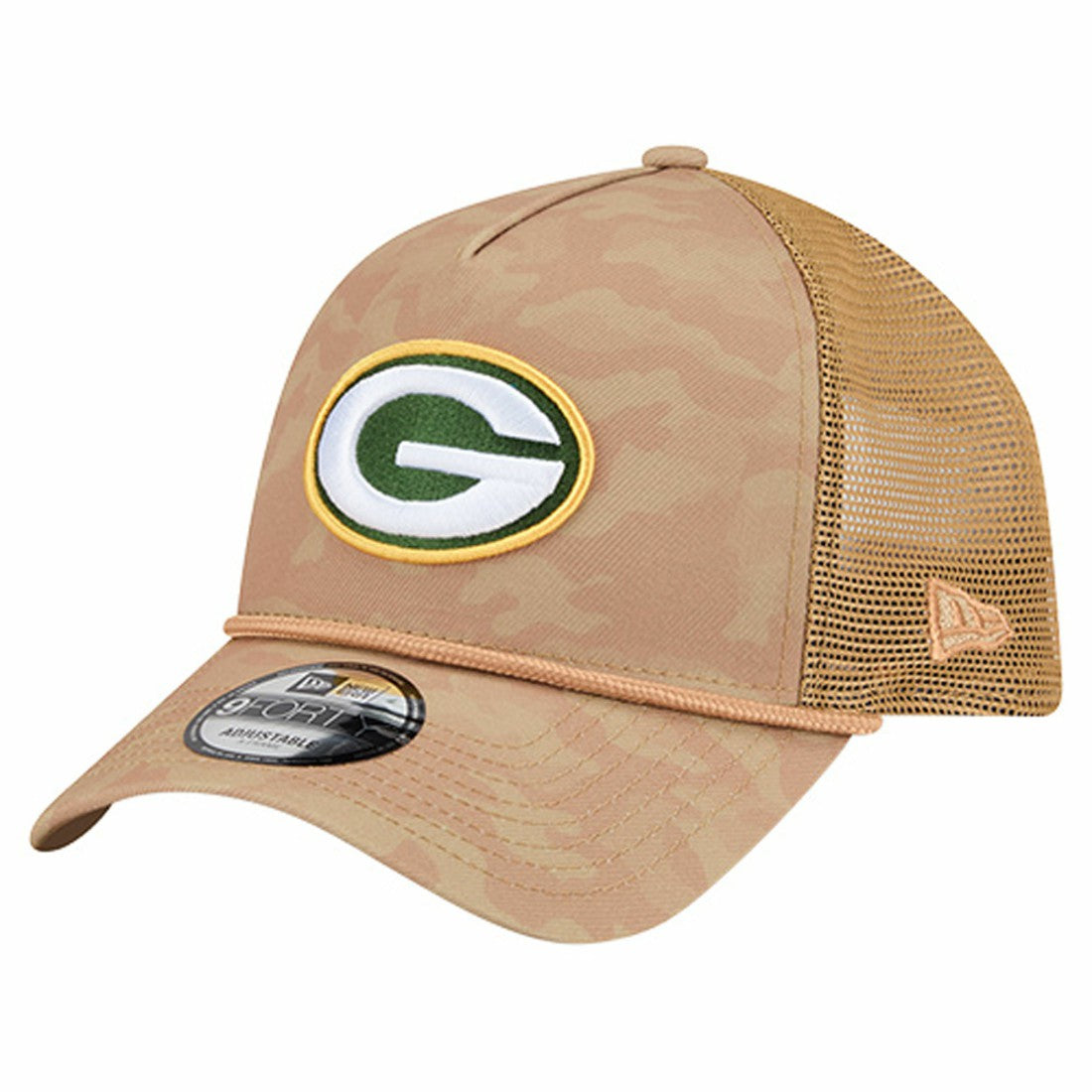 Green Bay Packers New Era Wheat Camo 9FORTY Adjustable Hat - Tan sale
